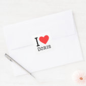 Ik hou van doris vierkante sticker (Envelop)