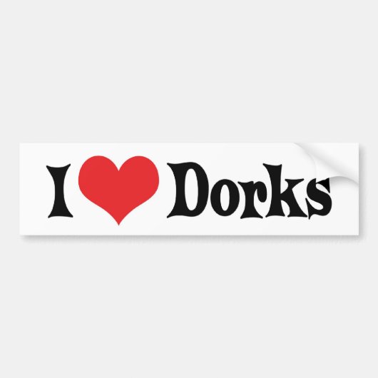 Ik hou van Dorks Bumpersticker (Voorkant)