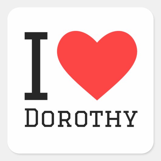 Ik hou van Dorothy Vierkante Sticker (Voorkant)
