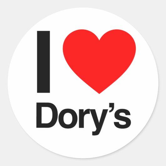 ik hou van dory ' s ronde sticker (Voorkant)