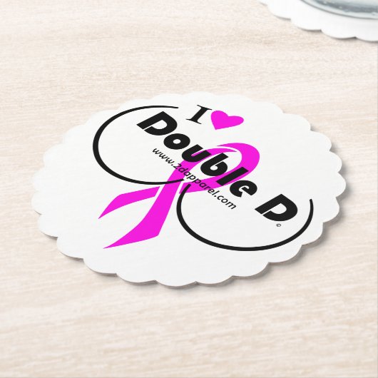 Ik hou van Double D op wit Onderzetter (Gekanteld)