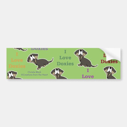 Ik hou van Doxies collage Bumpersticker (Voorkant)