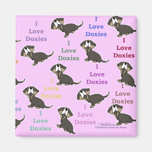 Ik hou van Doxies collage Magneet (Voorkant)