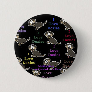 Ik hou van Doxies collage Ronde Button 5,7 Cm