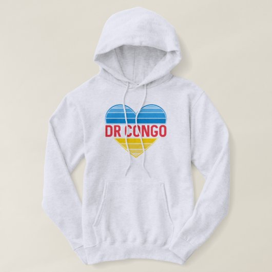 Ik hou van DR Congo, Congo-Kinshasa hart Hoodie (Design voorkant)