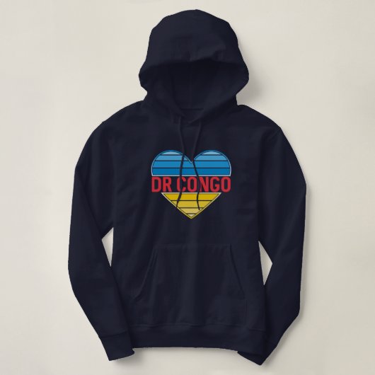Ik hou van DR Congo, Congo-Kinshasa hart Hoodie (Design voorkant)