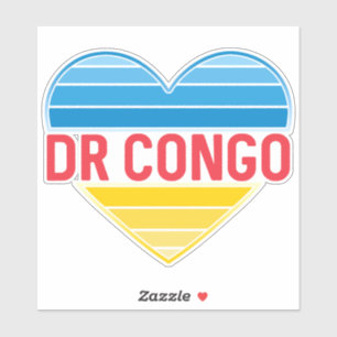 Ik hou van DR Congo, Congo-Kinshasa hart Sticker