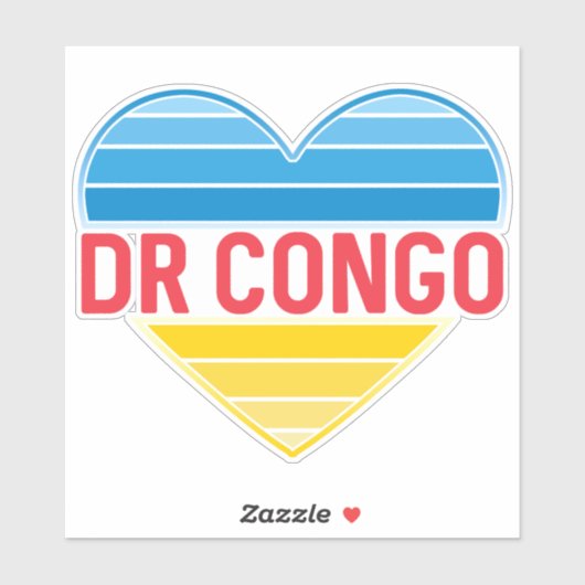 Ik hou van DR Congo, Congo-Kinshasa hart Sticker (Vel)