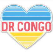 Ik hou van DR Congo, Congo-Kinshasa hart Sticker (Voorkant)