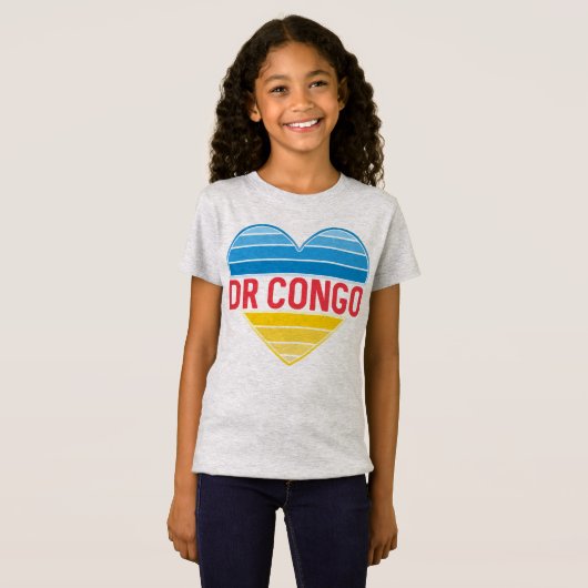 Ik hou van DR Congo, Congo-Kinshasa hart T-shirt (Voorkant volledig)