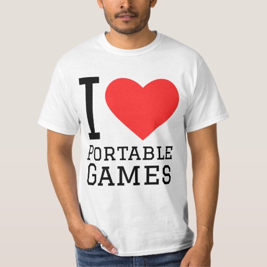 Ik hou van draagbare games t-shirt (Voorkant)