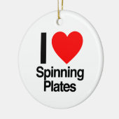 ik hou van draaiende borden keramisch ornament (Links)