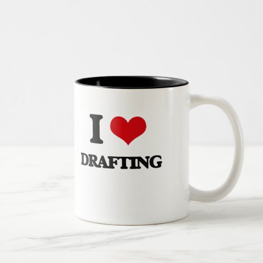 Ik hou van Drafting Tweekleurige Koffiemok (Rechts)