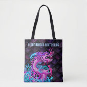 Ik hou van Dragon Boat Racing met Grote Roze Drago Tote Bag (Voorkant)