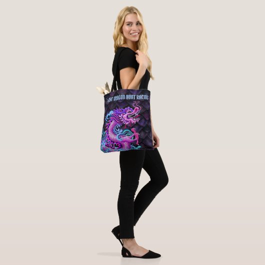 Ik hou van Dragon Boat Racing met Grote Roze Drago Tote Bag (Op model)