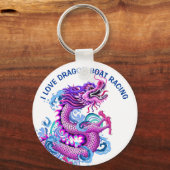 Ik hou van Dragon Boat Racing Pink Dragon Sleutelhanger (Voorkant)