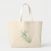 Ik hou van Dragonflies in Blue en Green Grote Tote Bag (Voorkant)