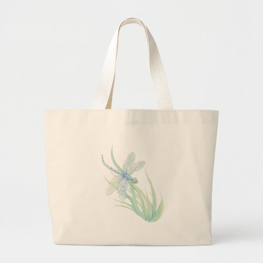 Ik hou van Dragonflies in Blue en Green Grote Tote Bag (Voorkant)