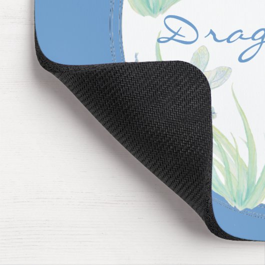 Ik hou van Dragonflies in Blue en Green Waterverf Muismat (Hoek)