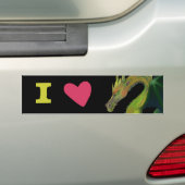 Ik hou van Dragons Bumpersticker (Op auto)