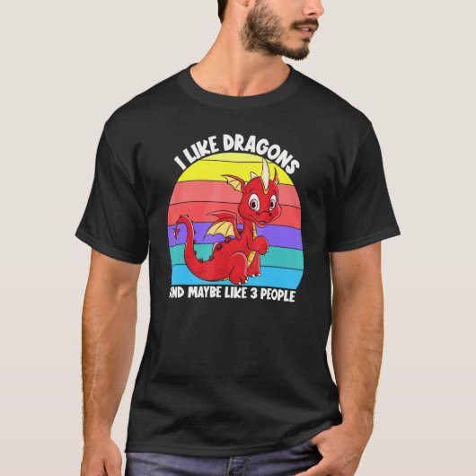 Ik hou van Dragons en misschien drie mensen die Ki T-shirt (Voorkant)
