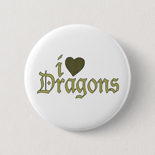 Ik hou van Dragons Ronde Button 5,7 Cm (Voorkant)