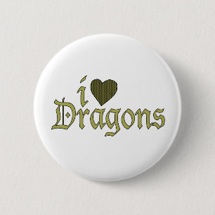 Ik hou van Dragons Ronde Button 5,7 Cm