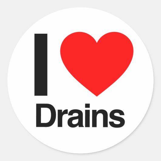 ik hou van drains ronde sticker (Voorkant)