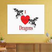 Ik hou van draken canvas afdruk (Insitu (Woonkamer))