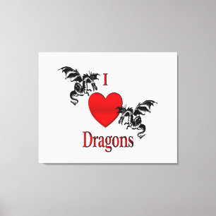 Ik hou van draken canvas afdruk