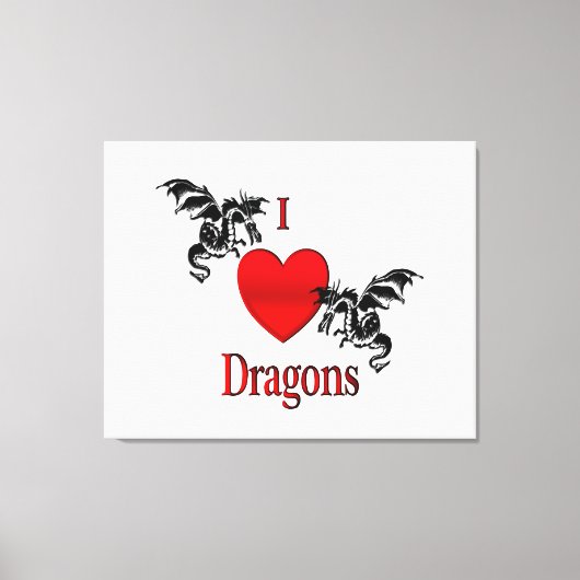Ik hou van draken canvas afdruk (Voorkant)