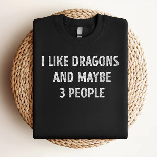 Ik hou van draken en misschien 3 mensen grappige d t-shirt