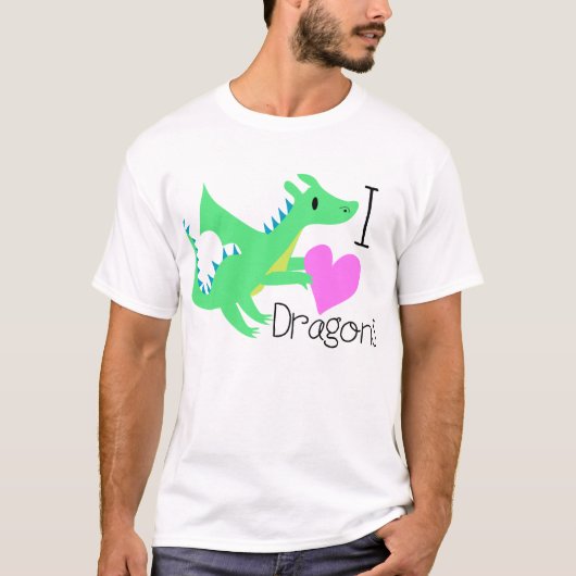 Ik hou van draken t-shirt Ik hou van draken shirt (Voorkant)