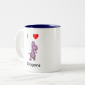 Ik hou van draken tweekleurige koffiemok (Voorkant links)