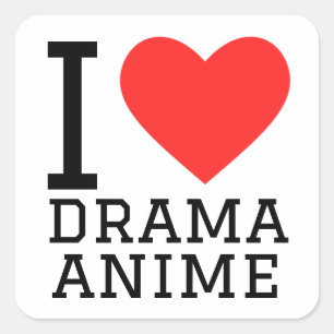 Ik hou van drama anime vierkante sticker