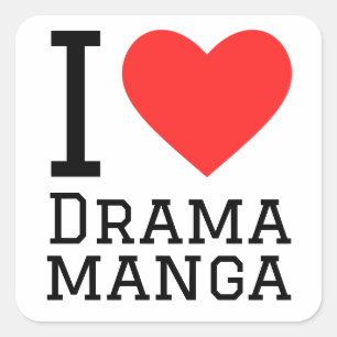 Ik hou van drama manga vierkante sticker
