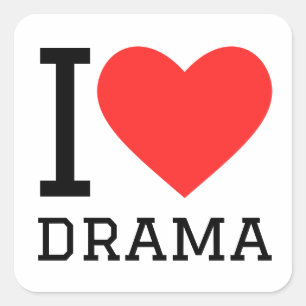 Ik hou van drama vierkante sticker