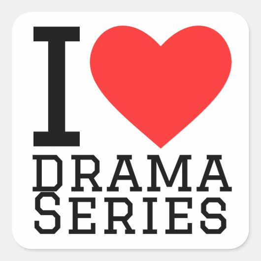 Ik hou van dramaseries vierkante sticker (Voorkant)