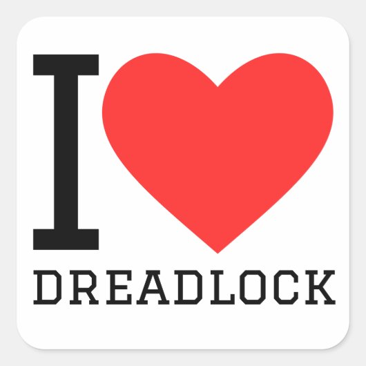 Ik hou van dreadlock vierkante sticker (Voorkant)