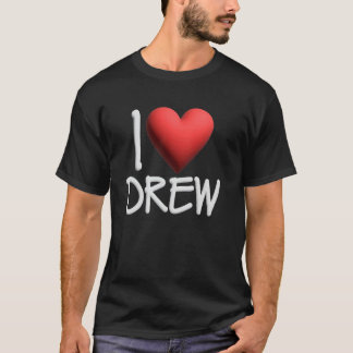 Ik hou van Drew Name Persoonlijke Mannen Guy BFF F T-shirt
