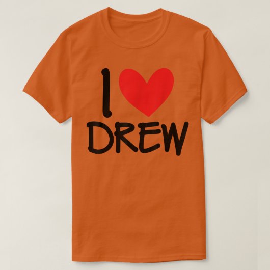 Ik hou van Drew Name Persoonlijke Mannen Guy BFF F T-shirt (Design voorkant)
