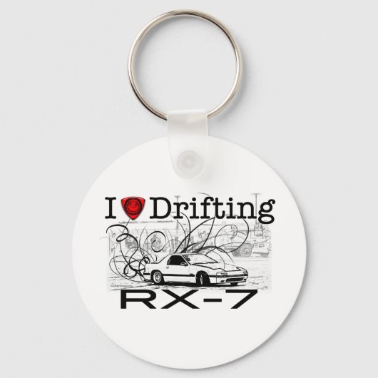 Ik hou van driften RX-7 Sleutelhanger (Voorkant)