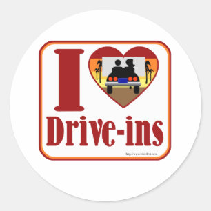 Ik hou van drive ins! ronde sticker