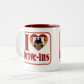 Ik hou van drive ins! tweekleurige koffiemok (Voorkant links)