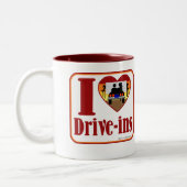 Ik hou van drive ins! tweekleurige koffiemok (Links)