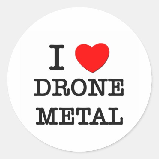 Ik hou van drone metal ronde sticker (Voorkant)
