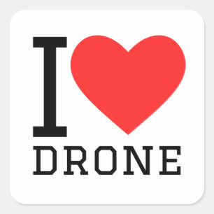 Ik hou van drone vierkante sticker