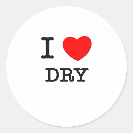 Ik hou van droog ronde sticker (Voorkant)