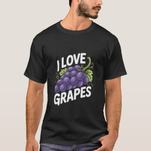Ik hou van druiven paarse fruit bos wijngaard them t-shirt