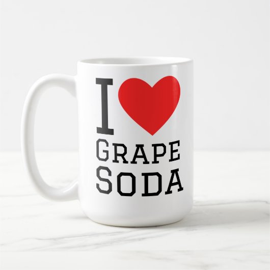 Ik hou van druivenfrisdrank koffiemok (Links)